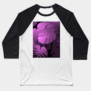 Moody Monstera Magenta Repeat 5748 Baseball T-Shirt